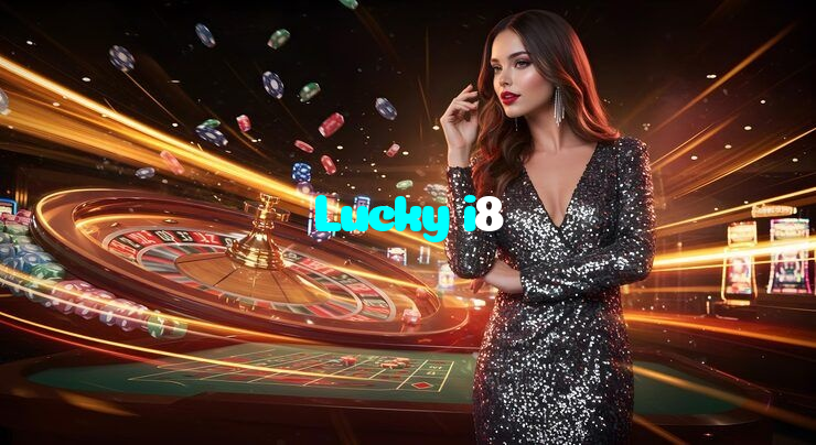 Lucky i8 casino presented on mobile device in Pakistan with slots and live games